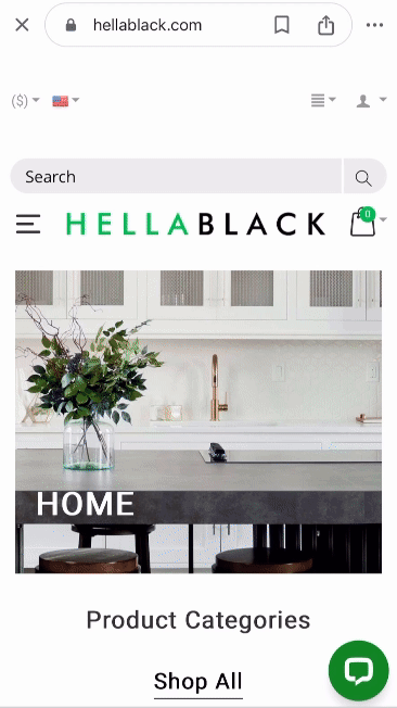 HellaBlack Mobile mega menu