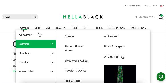 HellaBlack Desktop Mega Menu
