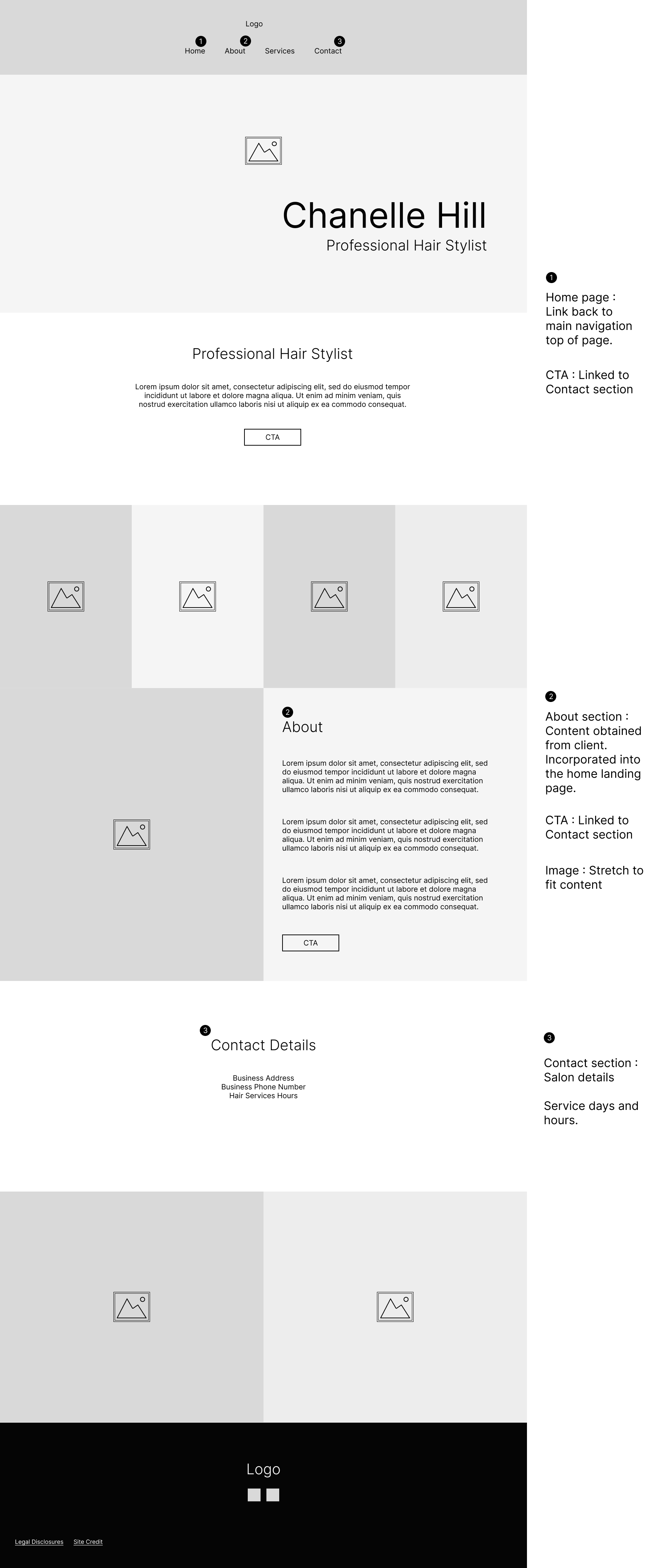 C.Hill homepage wireframe