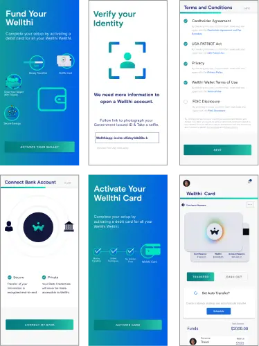 Card activation screen shots